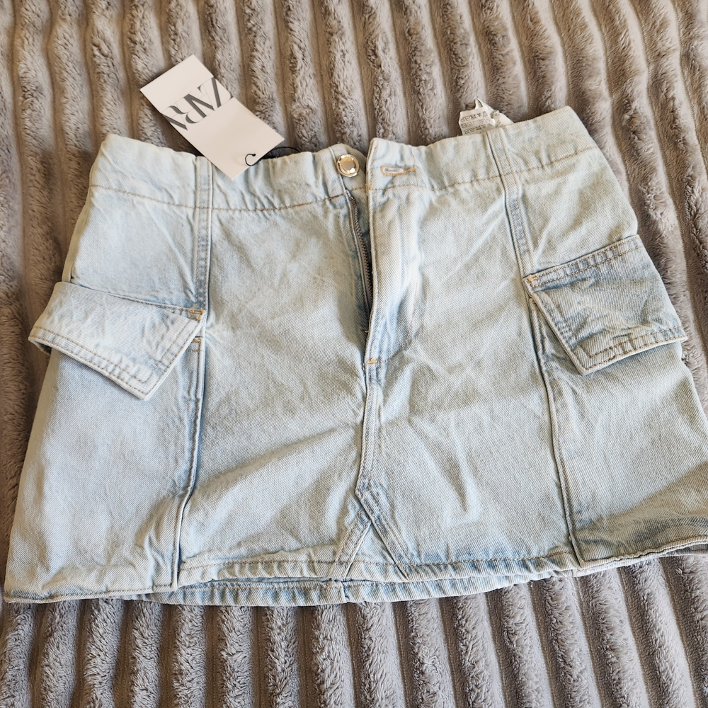 Zara Light Blue Denim Skirt